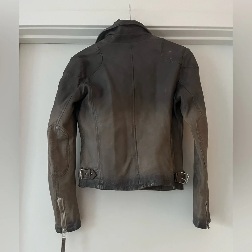 Mauritius | Karyn Leather Jacket | Taupe Ombré | 6